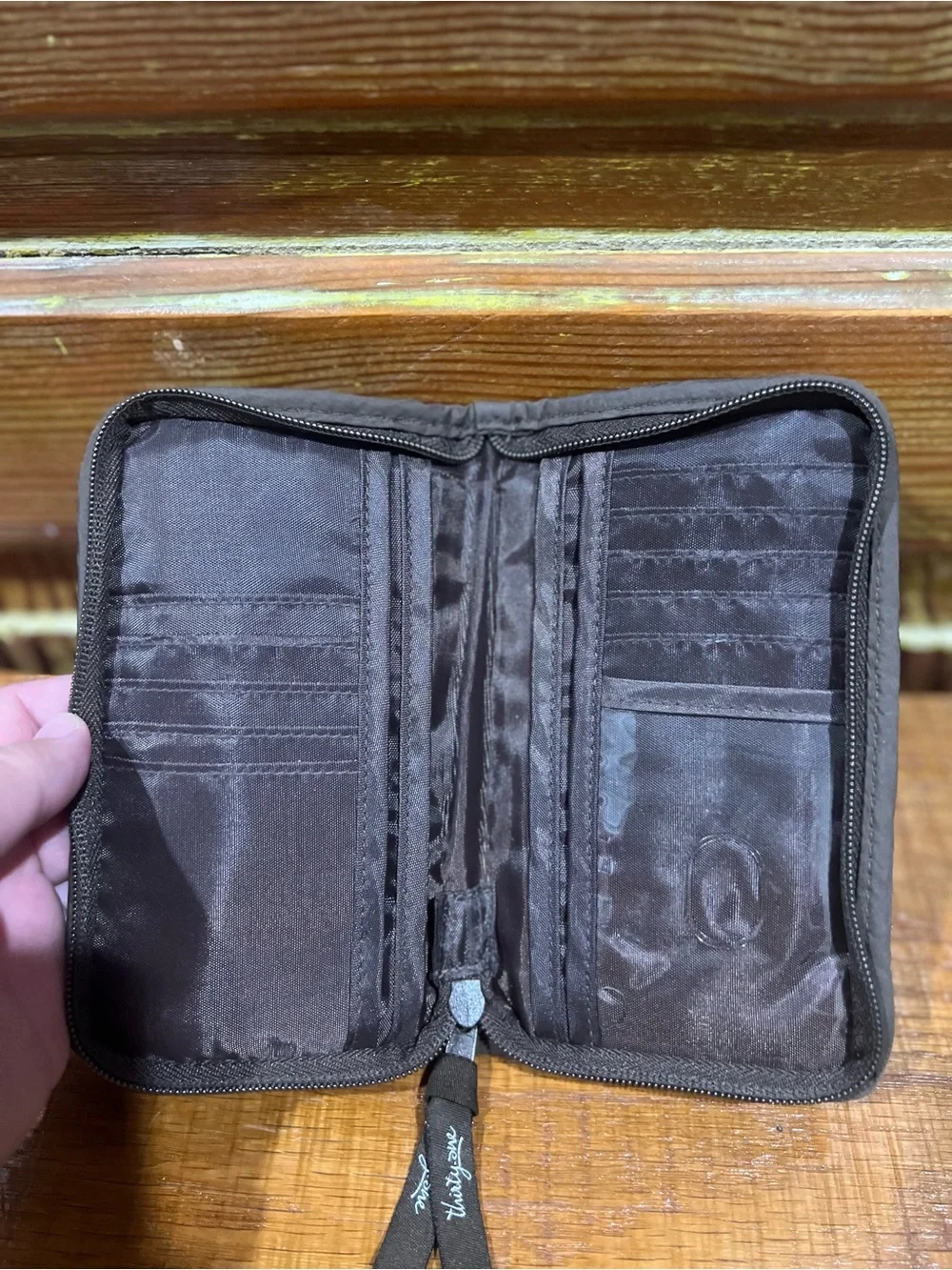 thirty-one Quilted Brown Zip Wallet